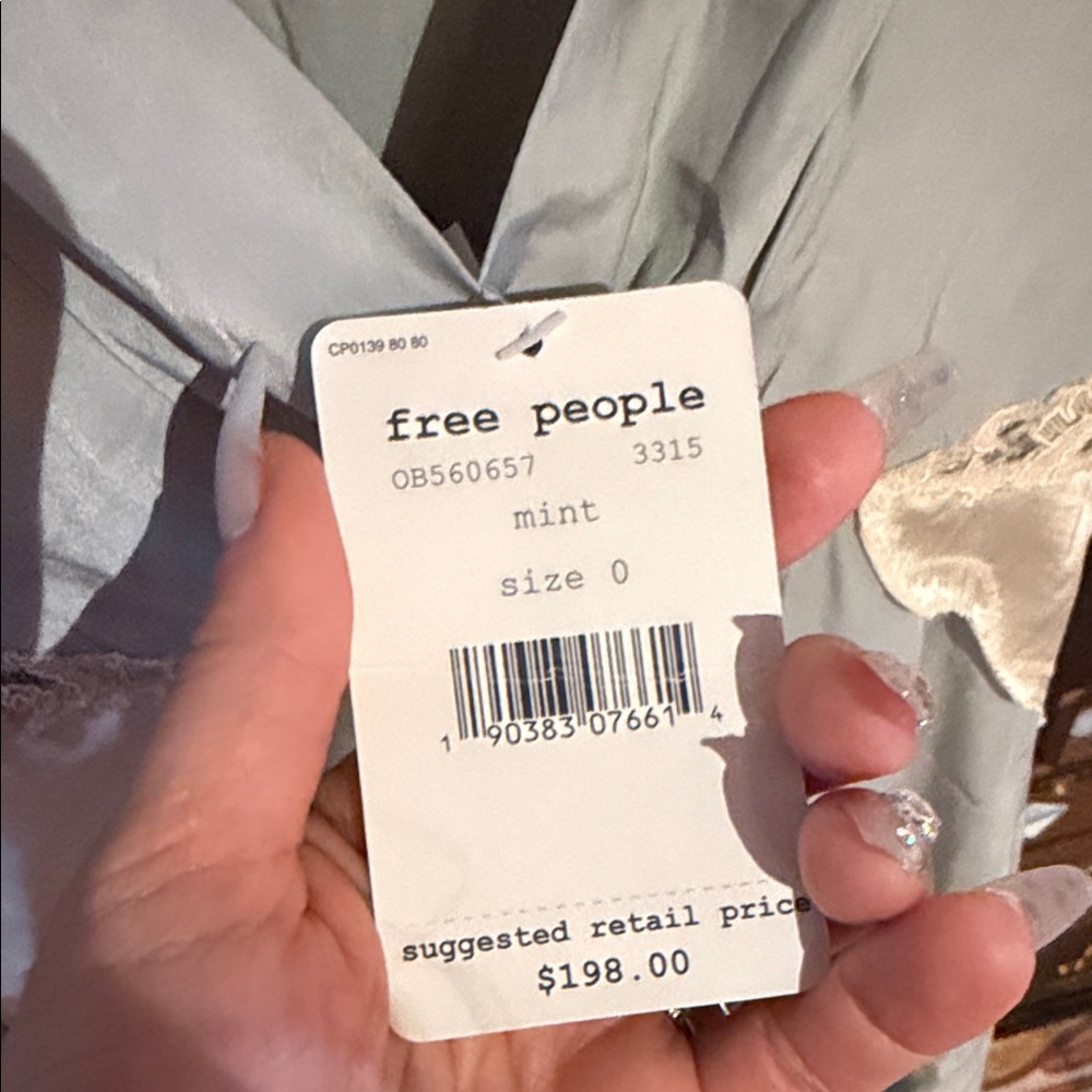Free People Lace Trim Maxi Dress in Light Gray - Picture 4 of 6